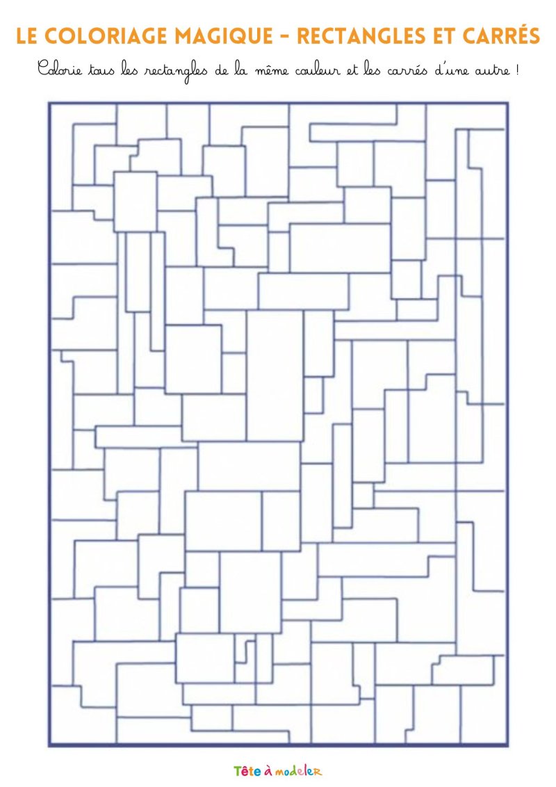 Coloriage magique : rectangles et carrés