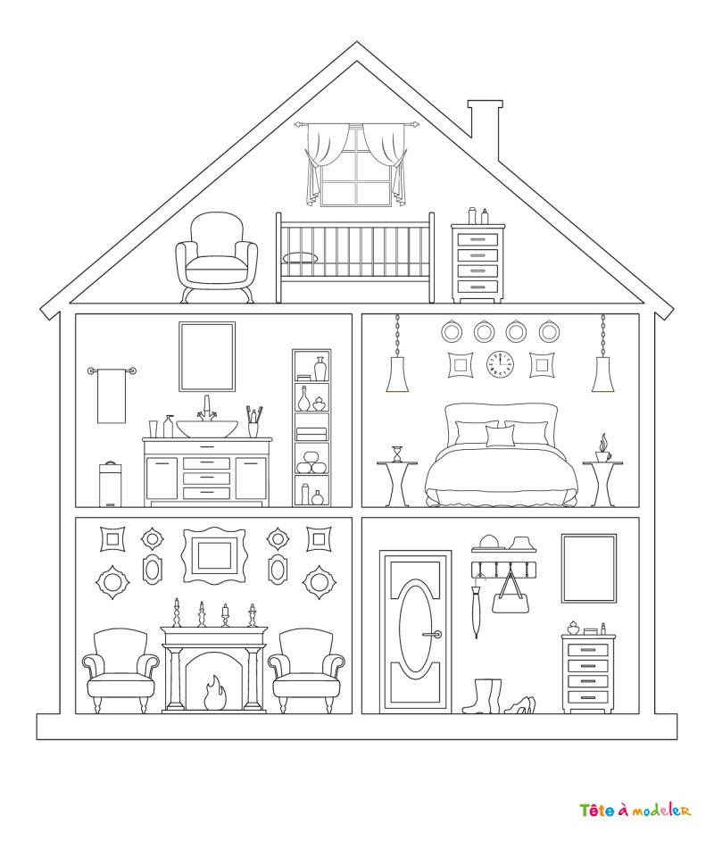 Coloriage maison #04