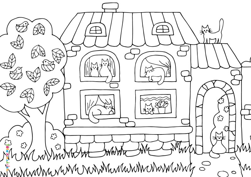 Coloriage maison #09