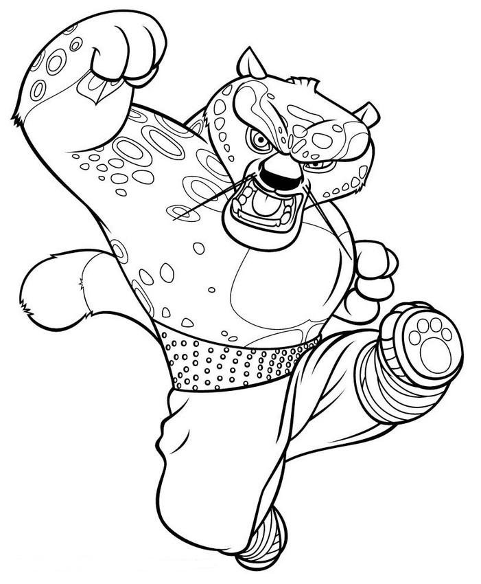 Coloriage maître tigresse Kung Fu panda