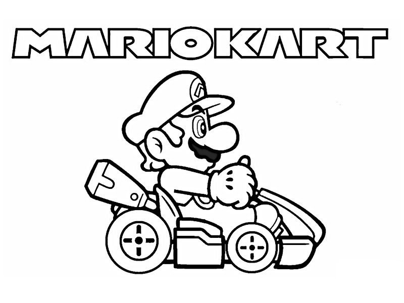 Coloriage Mario Kart facile 