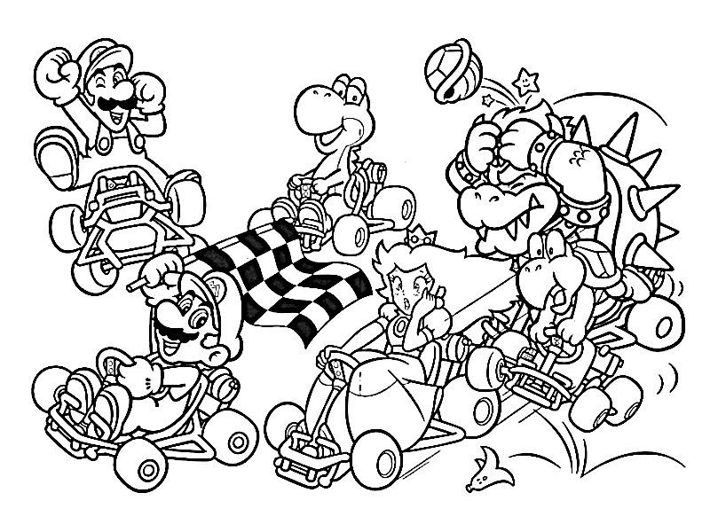 Coloriage Mario Kart rapide