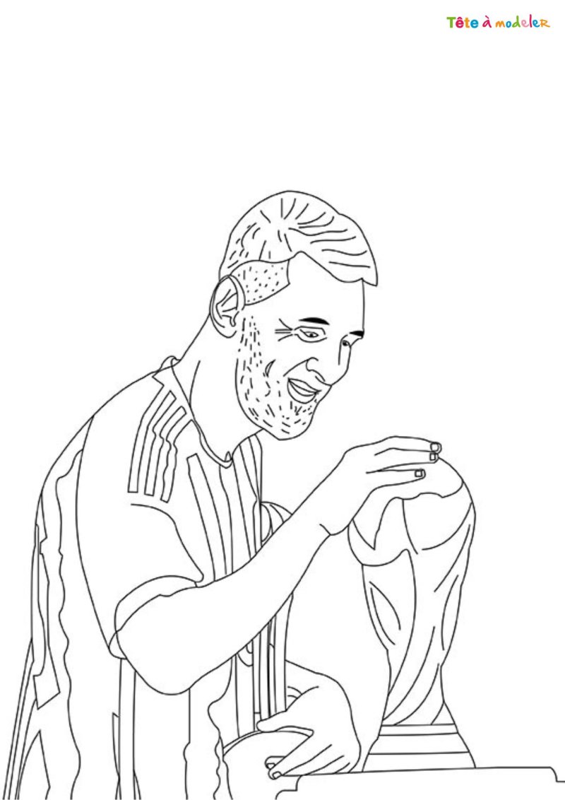 Coloriage Messi à la coupe du monde