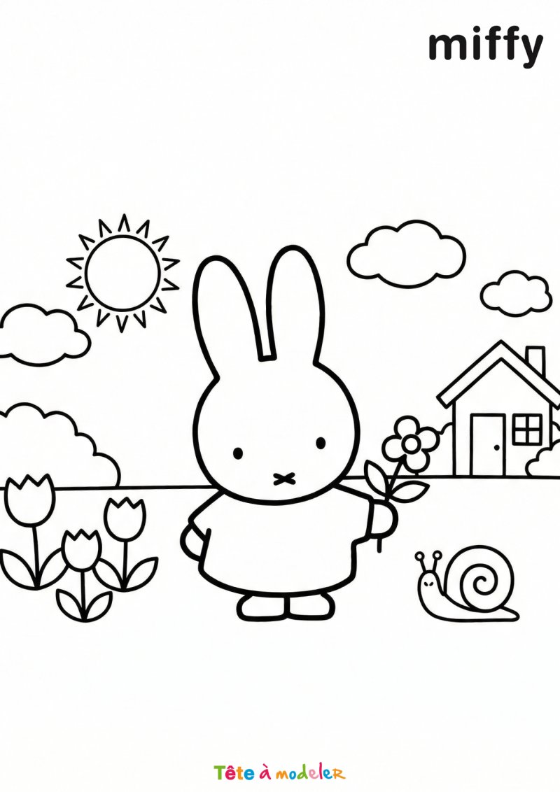 Coloriage du lapin Miffy gratuit
