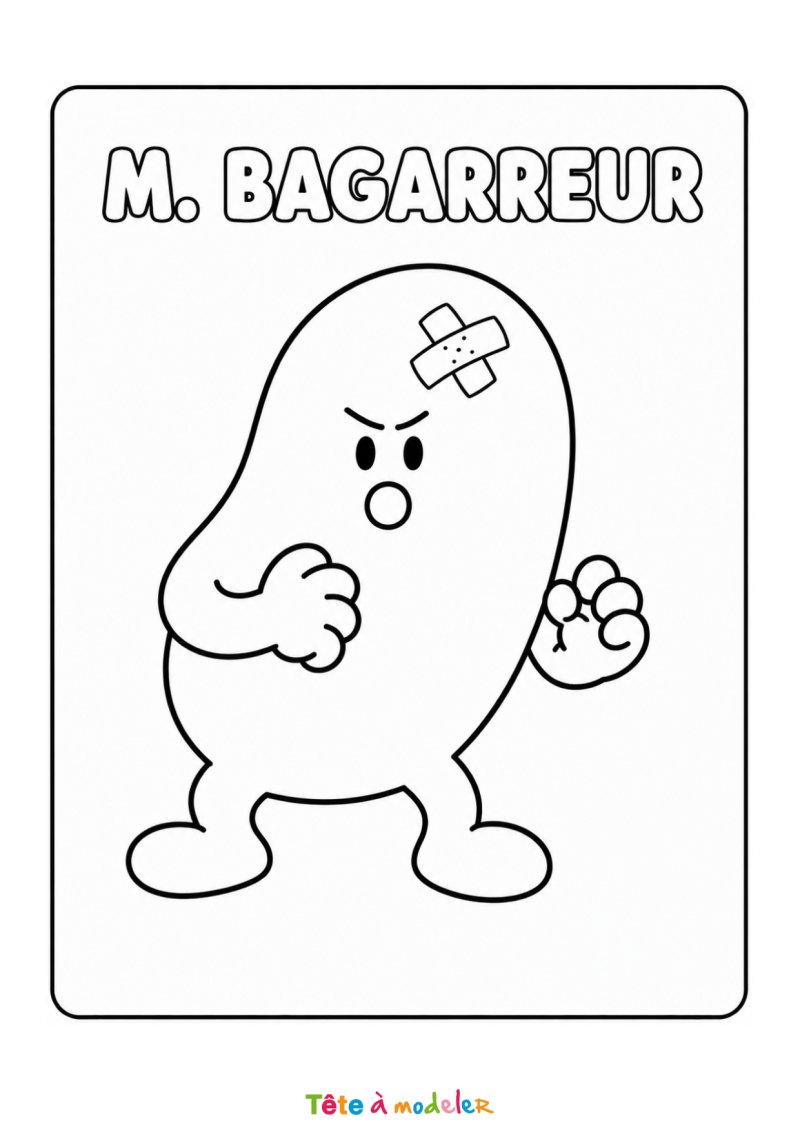 Coloriage de Monsieur Bagarreur 