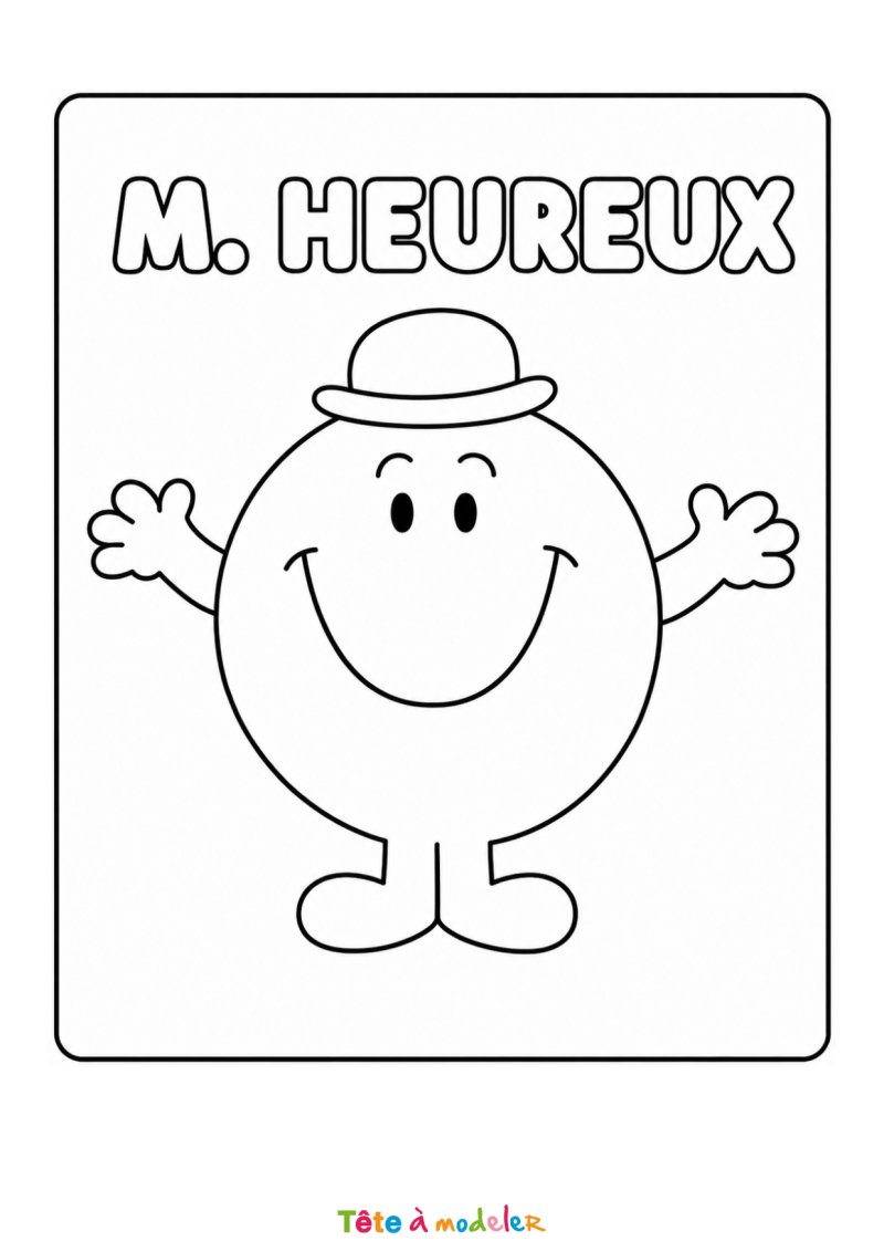 Coloriage de Monsieur Heureux