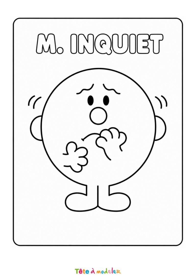 Coloriage de Monsieur Inquiet