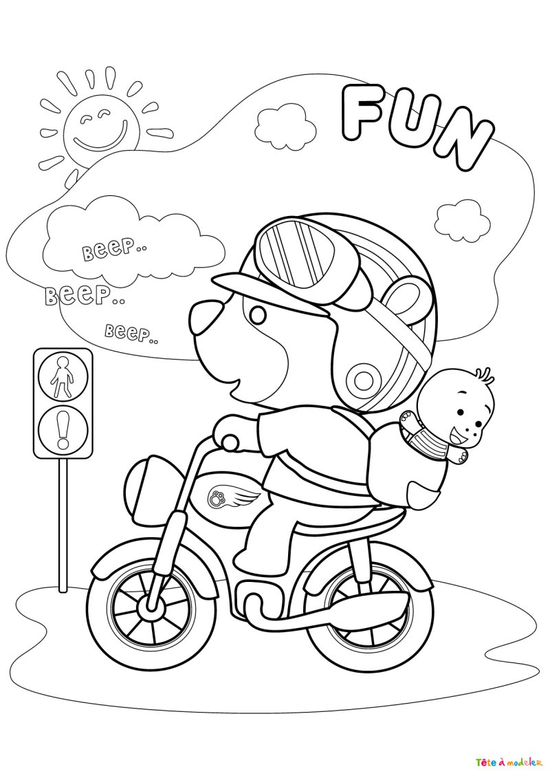 Coloriage moto #07