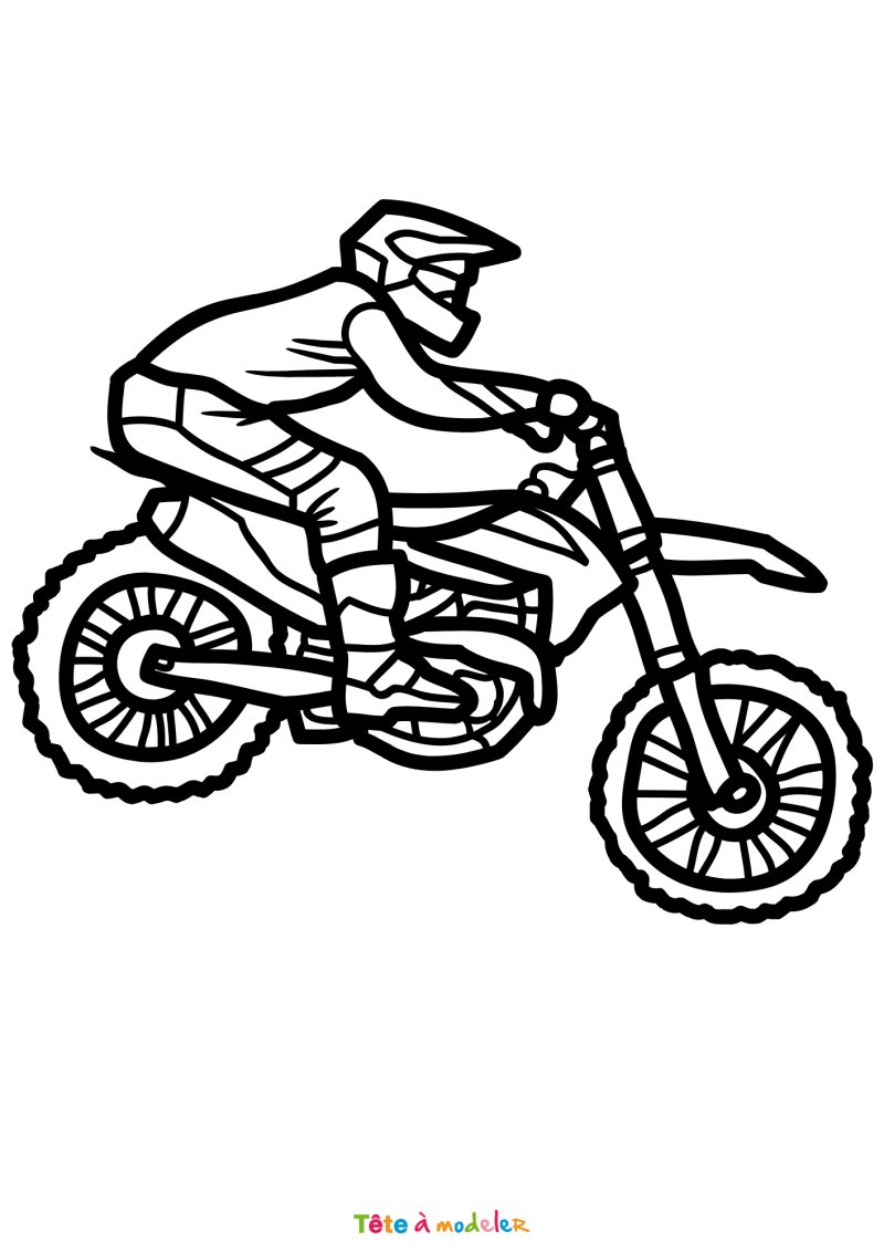 Coloriage motocross biker