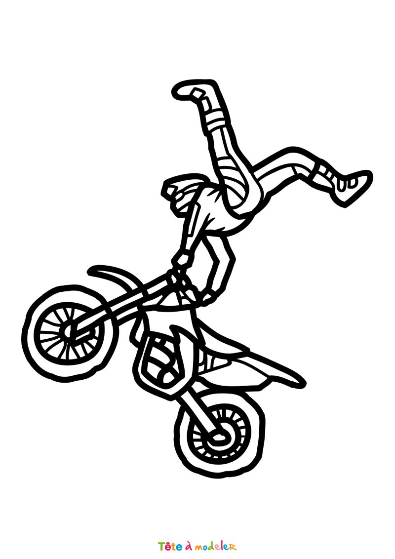 Coloriage motocross course