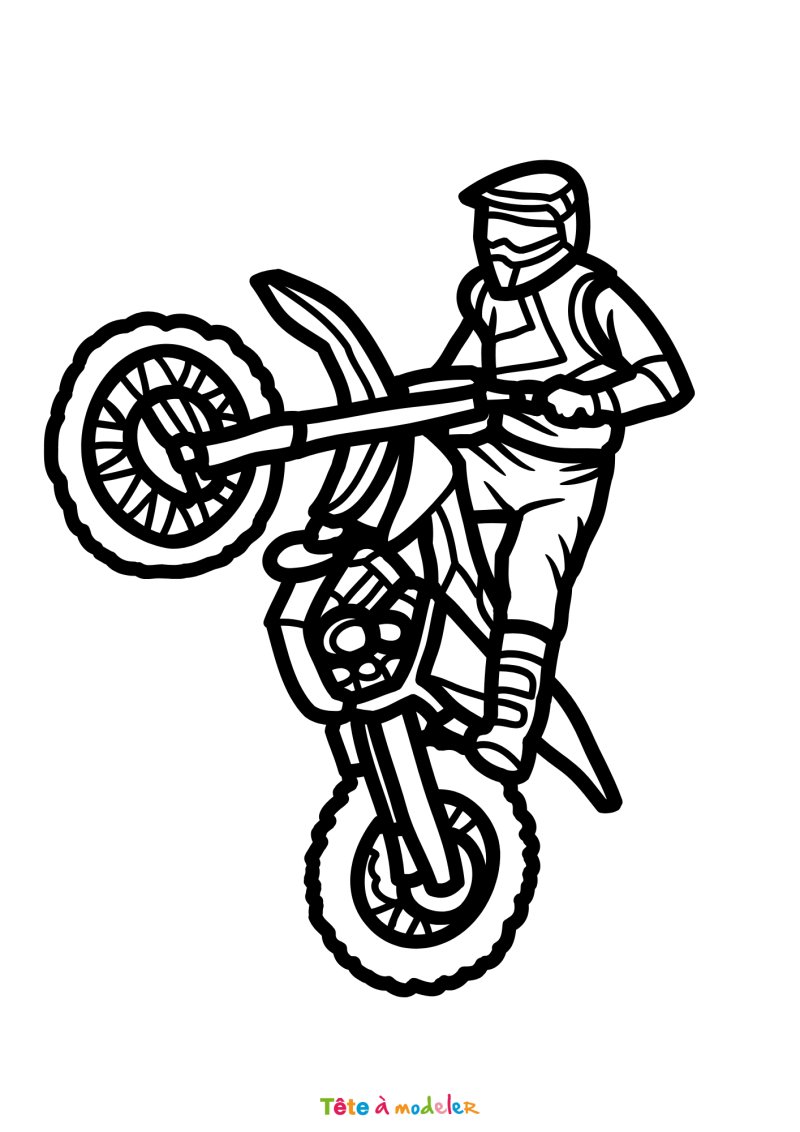 Coloriage motocross en competition