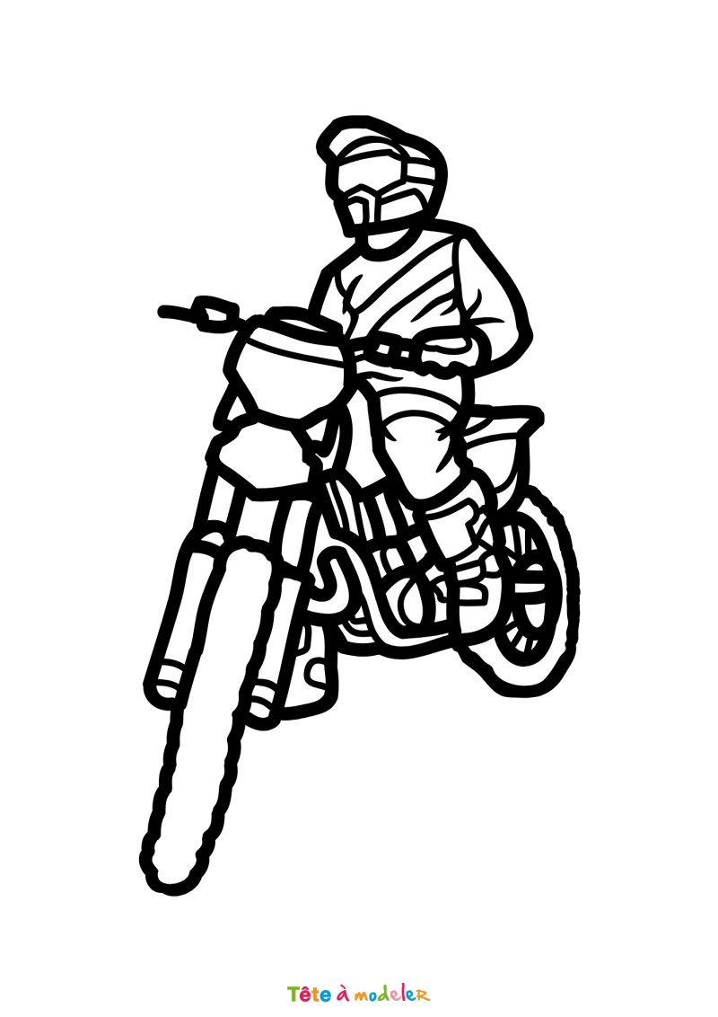 Coloriage motocross en pdf