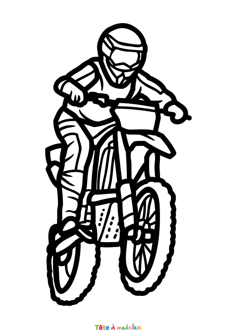 Coloriage motocross enfant