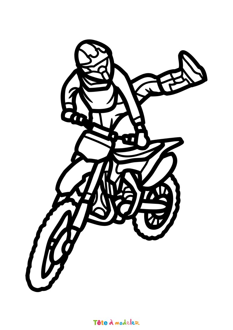Coloriage motocross figure