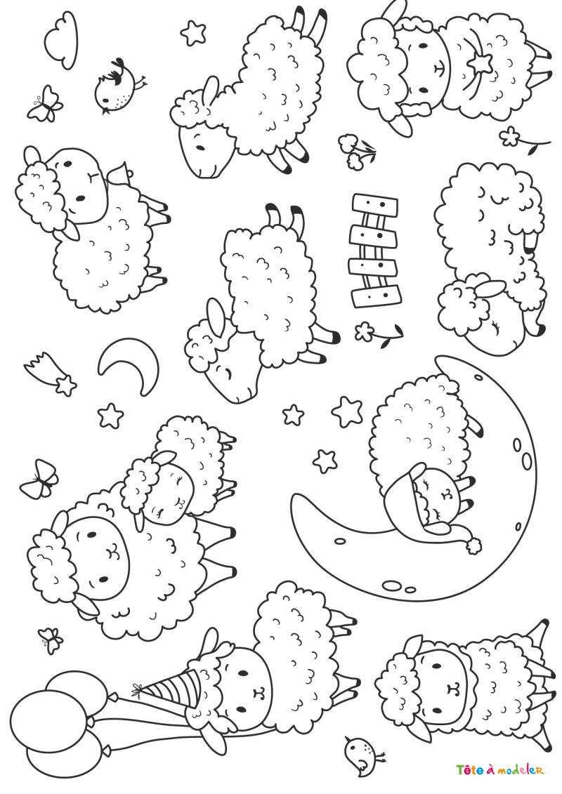 Coloriage mouton #01