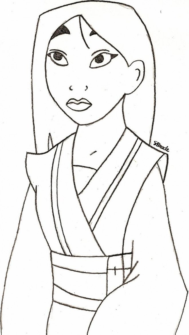 Coloriage Mulan facile