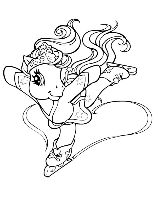 Coloriage My little Poney en roller