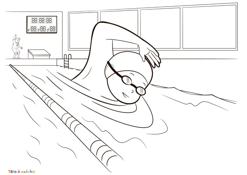 Coloriage natation #03