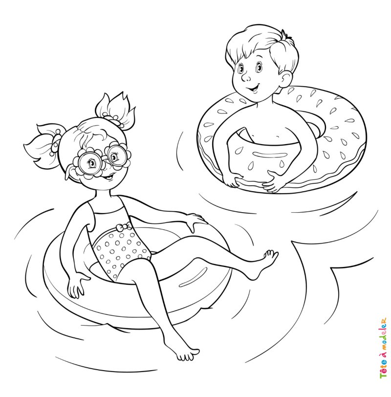 Coloriage natation #04