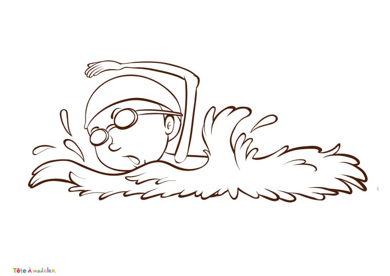 Coloriage natation #06