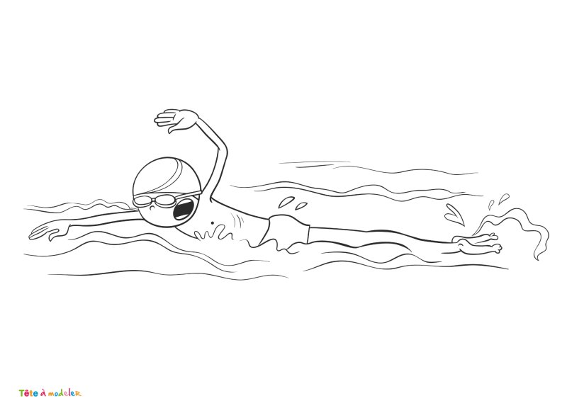 Coloriage natation #07