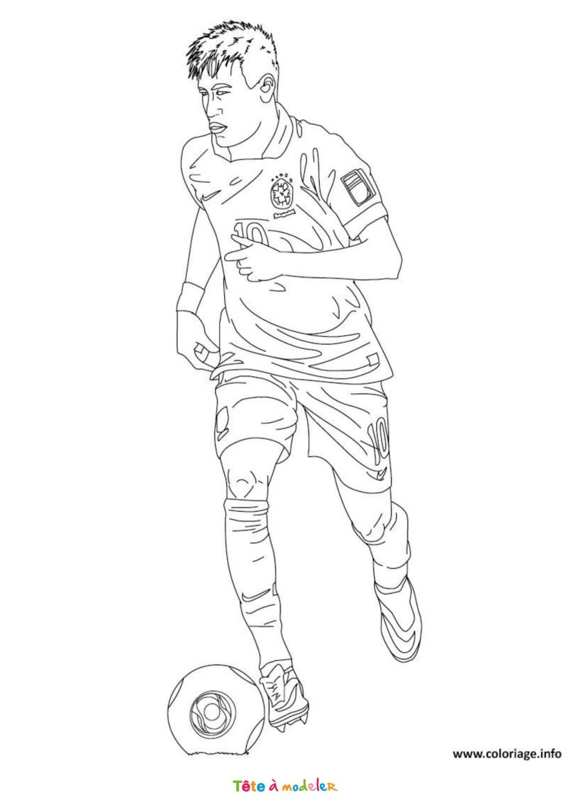 Coloriage Neymar avec ballon