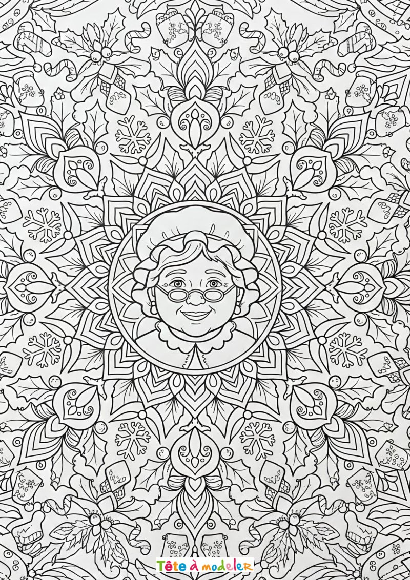 Mandala avec la Mère Noël