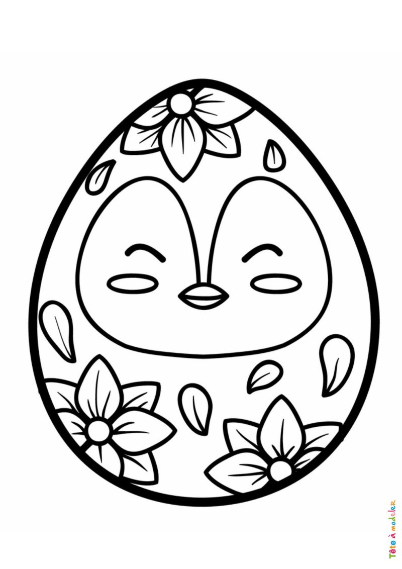 Coloriage d'un oeuf de Pâques mignon