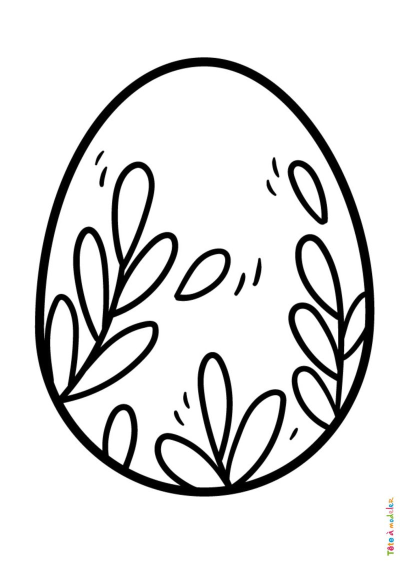 Coloriage d'un oeuf de Pâques avec des pétales