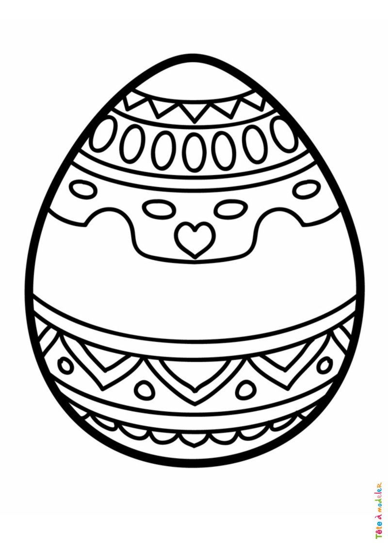 Coloriage d'un oeuf de Pâques graphique