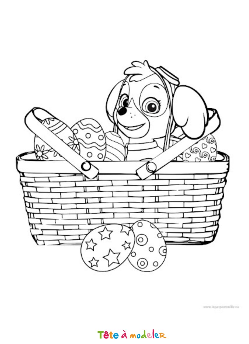Coloriage PAT Patrouille de Pâques