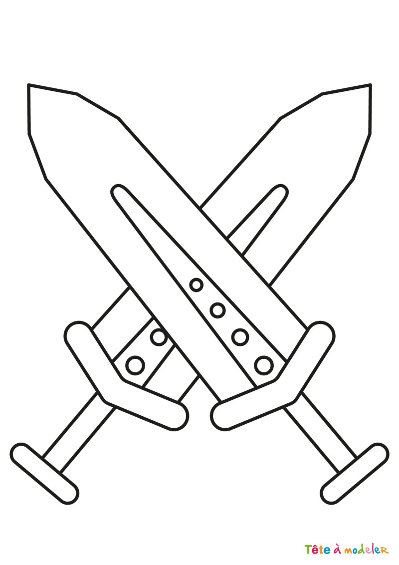 Coloriage épée de chevalier #02