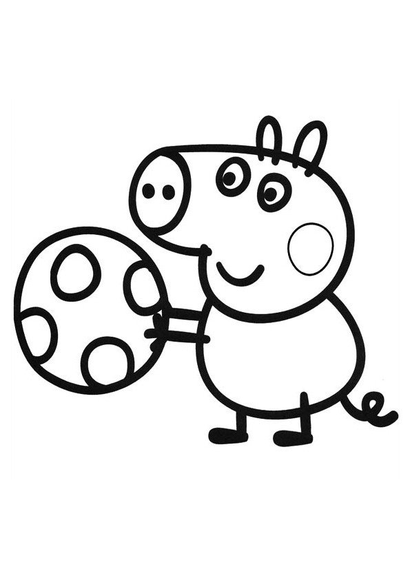 Coloriage Peppa Pig avec un ballon