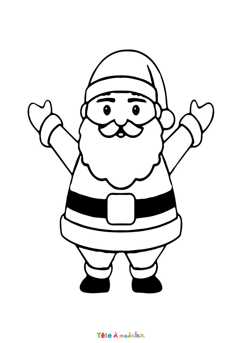 Le coloriage d'un Père Noël à télécharger