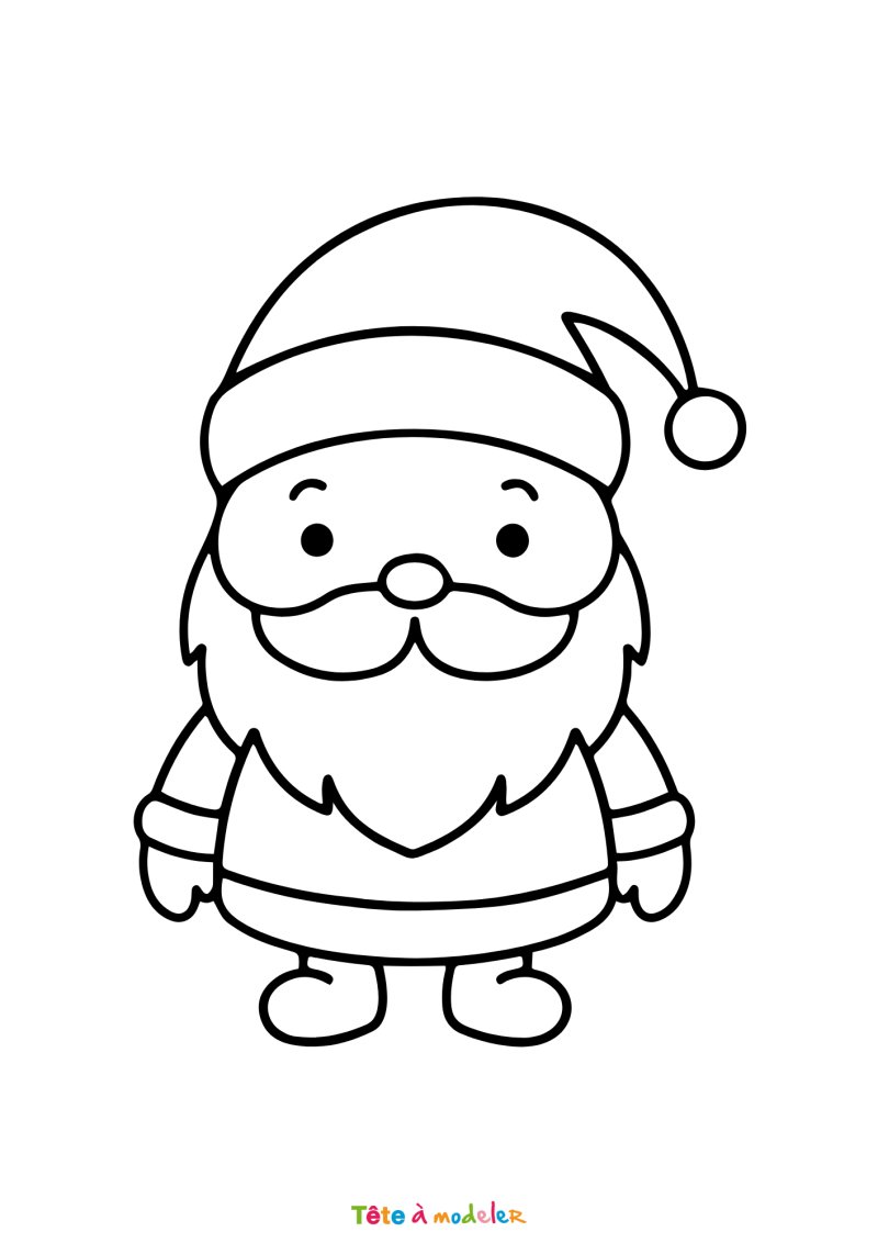 Le coloriage d'un Père Noël facile à imprimer