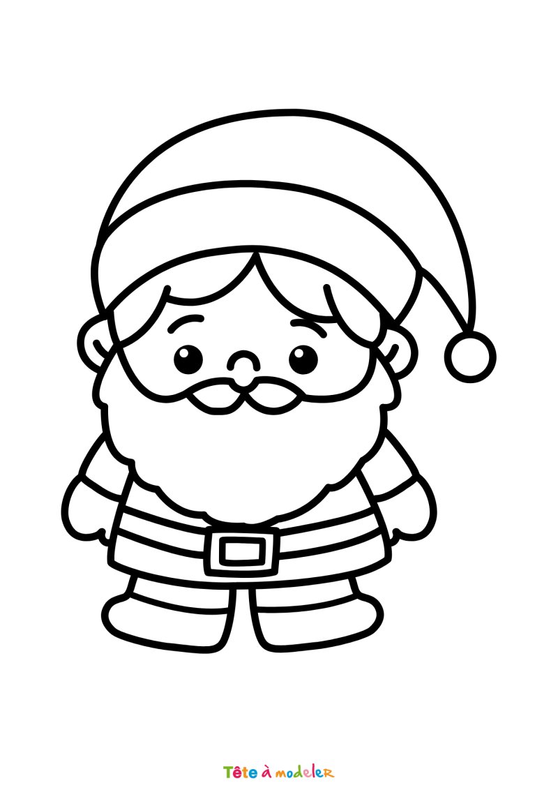 Le coloriage d'un Père Noël pour maternelle à imprimer