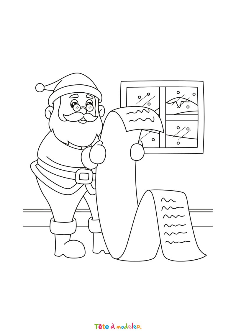 Le coloriage d'un Père Noël rapide à imprimer