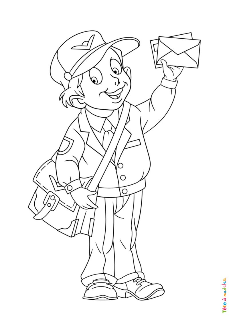 Coloriage postier