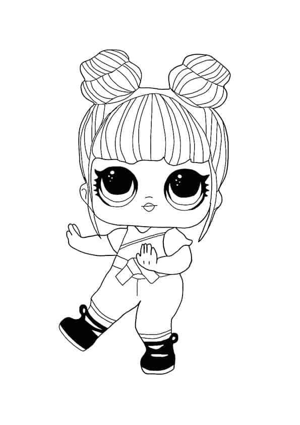 Coloriage poupée lol Lil Bonbon