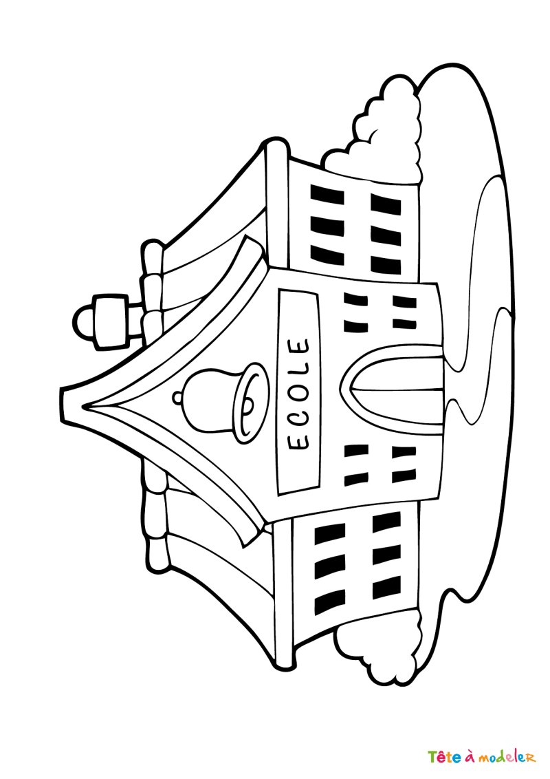 Coloriage rentrée école 13