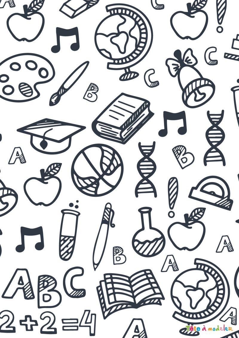 Coloriage rentrée école 2