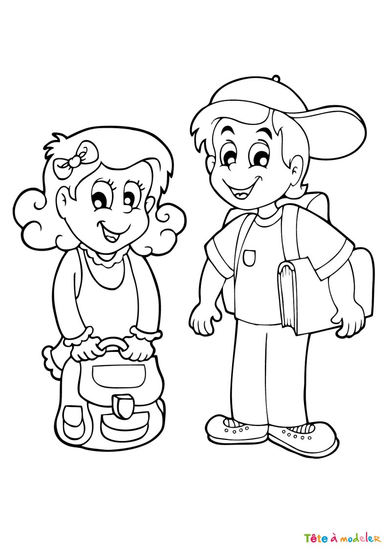 Coloriage rentrée école 8