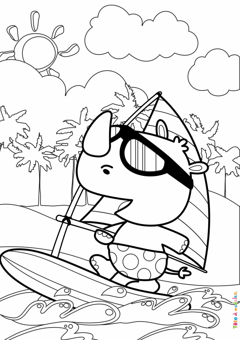 Coloriage rhinocéros #01