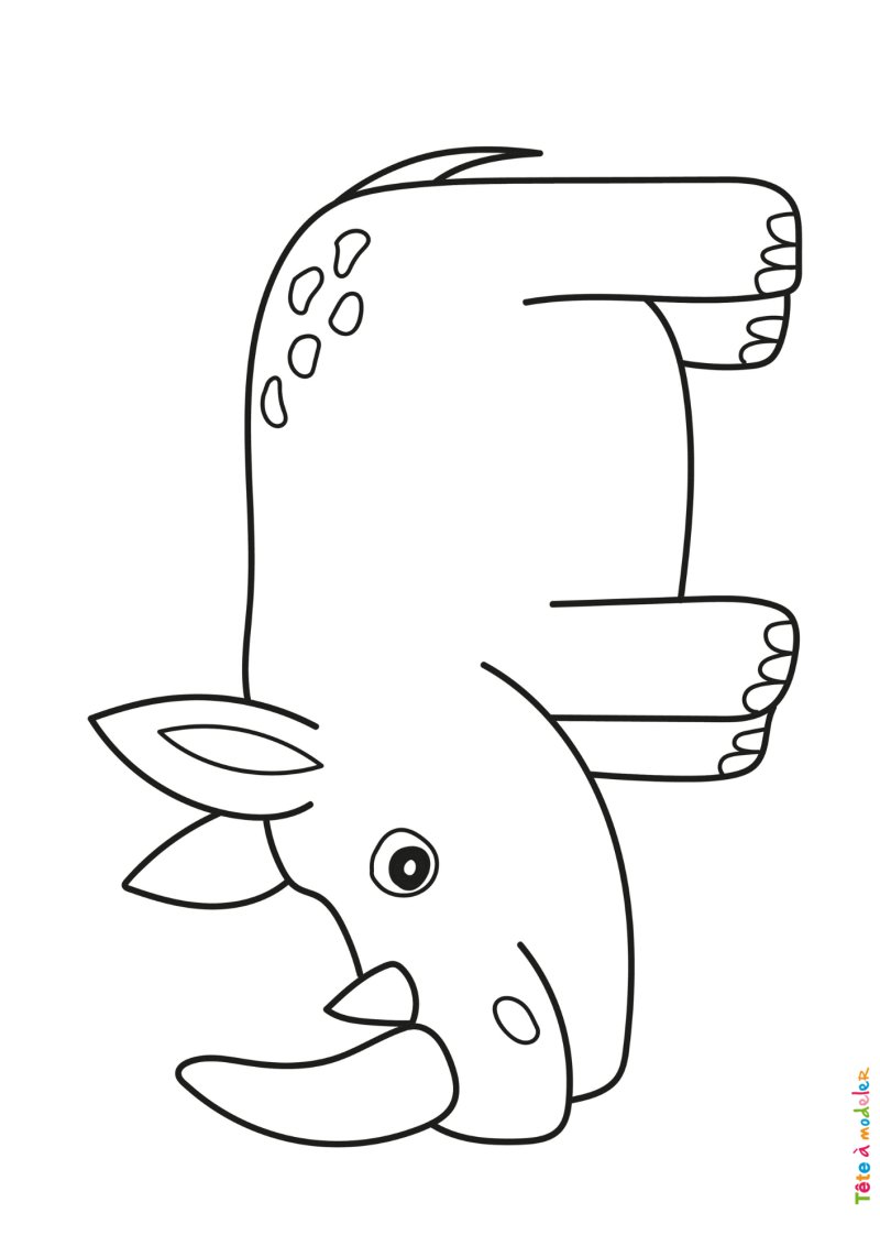 Coloriage rhinocéros #10