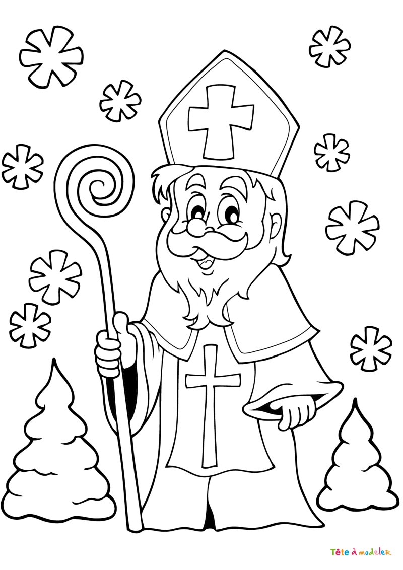 Coloriage Saint Nicolas #02