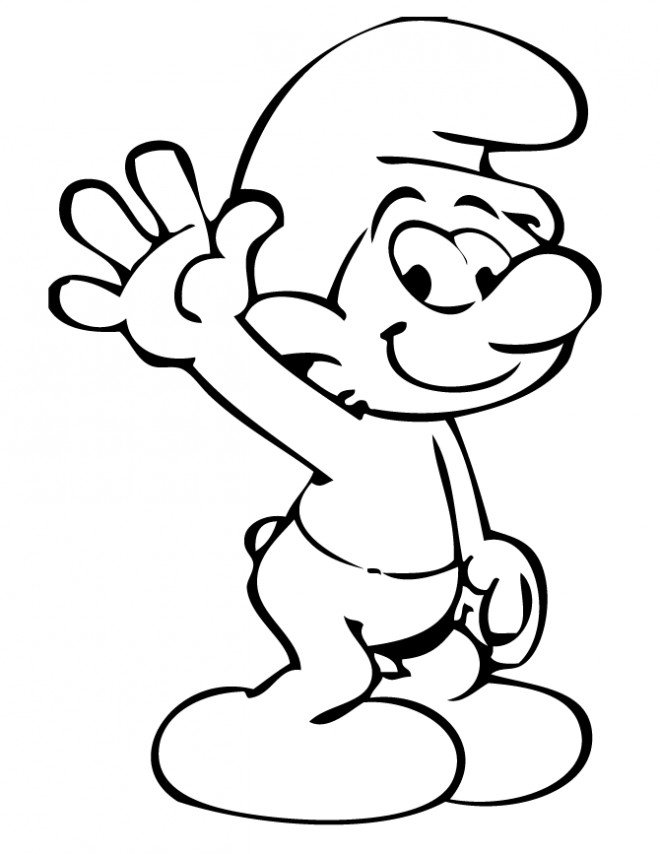 Coloriage Schtroumpf heureux