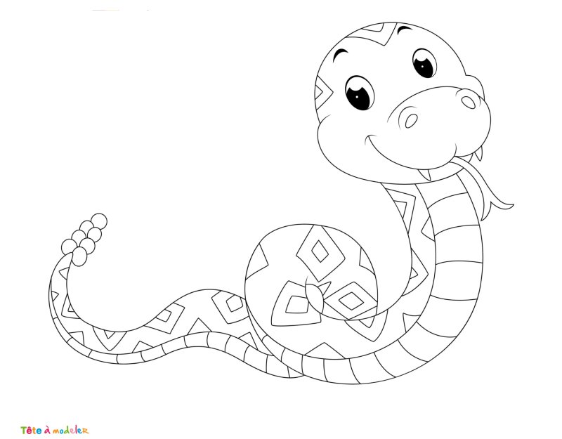 Coloriage serpent #06