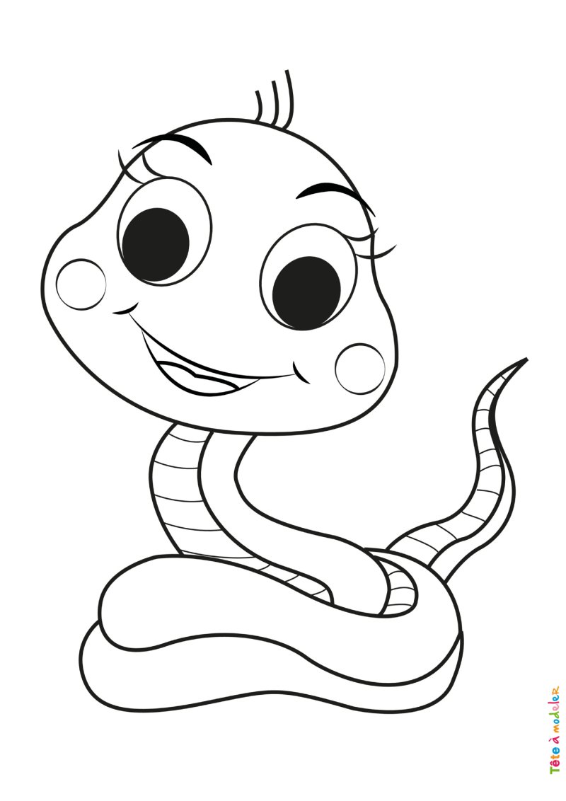 Coloriage serpent #08