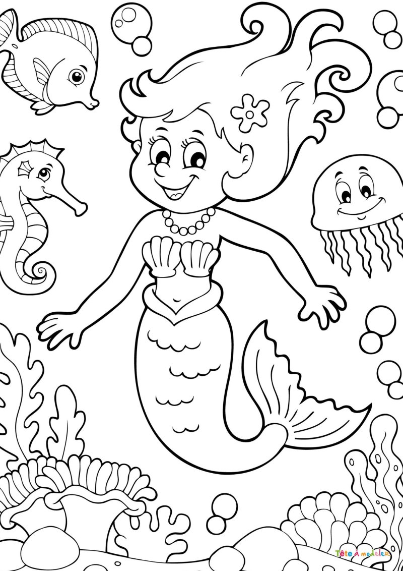 Coloriage sirene 23