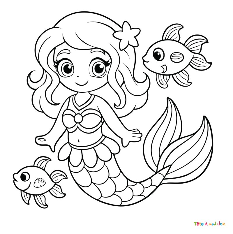 Coloriage sirene 34